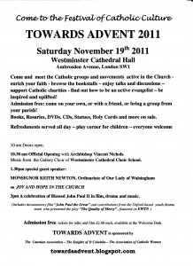 Festival of Catholic Culture towards Advent 2011