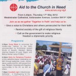 Night of Witness – Persecuted and forgotten?  (Westminster Cathedral – 17.05.2012)